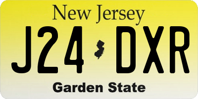NJ license plate J24DXR