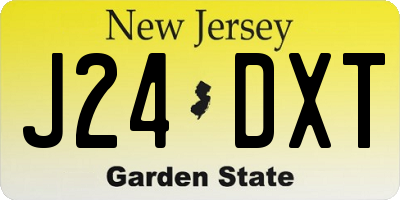 NJ license plate J24DXT