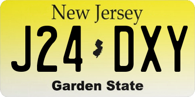 NJ license plate J24DXY
