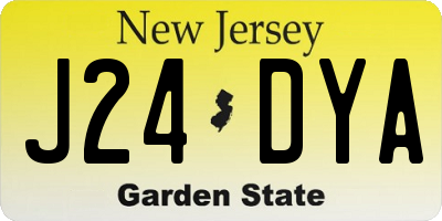 NJ license plate J24DYA