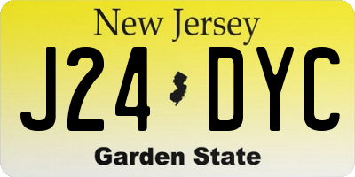 NJ license plate J24DYC