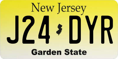 NJ license plate J24DYR