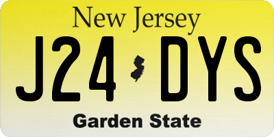 NJ license plate J24DYS