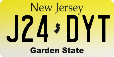 NJ license plate J24DYT