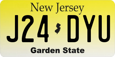 NJ license plate J24DYU