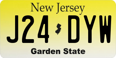 NJ license plate J24DYW