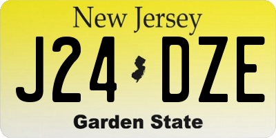 NJ license plate J24DZE