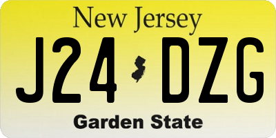 NJ license plate J24DZG