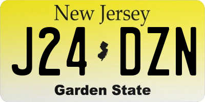 NJ license plate J24DZN