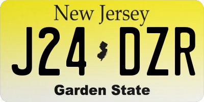 NJ license plate J24DZR
