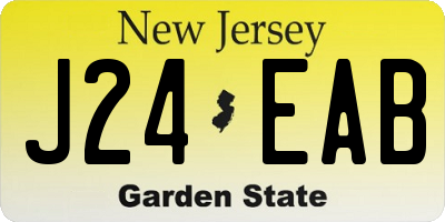 NJ license plate J24EAB