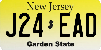NJ license plate J24EAD