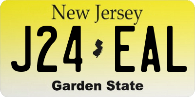 NJ license plate J24EAL