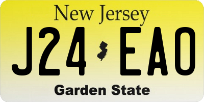 NJ license plate J24EAO