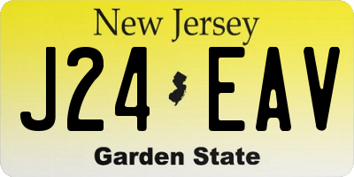 NJ license plate J24EAV