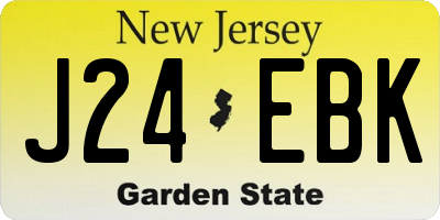 NJ license plate J24EBK
