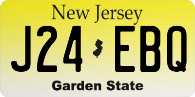 NJ license plate J24EBQ
