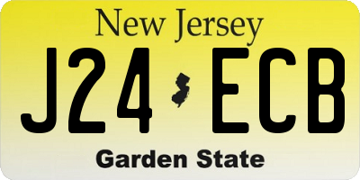 NJ license plate J24ECB