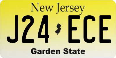 NJ license plate J24ECE