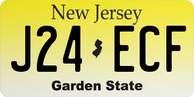 NJ license plate J24ECF