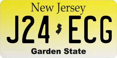 NJ license plate J24ECG