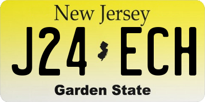 NJ license plate J24ECH