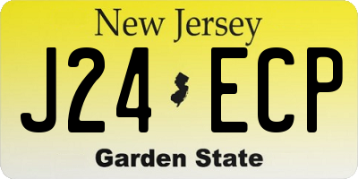 NJ license plate J24ECP