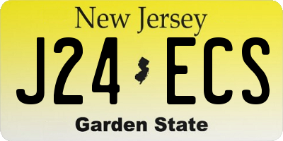 NJ license plate J24ECS