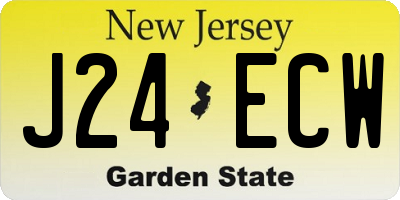 NJ license plate J24ECW