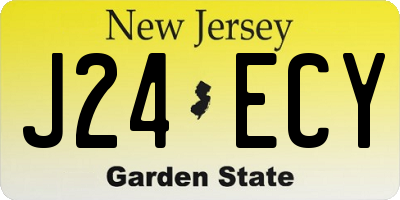 NJ license plate J24ECY