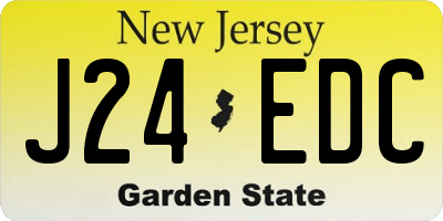NJ license plate J24EDC
