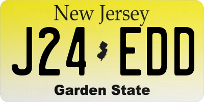 NJ license plate J24EDD