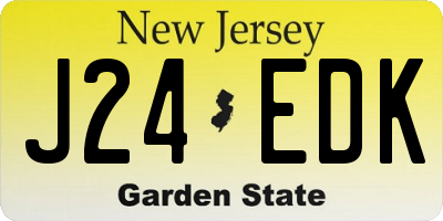 NJ license plate J24EDK