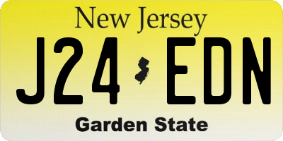 NJ license plate J24EDN