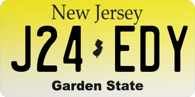 NJ license plate J24EDY