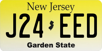 NJ license plate J24EED