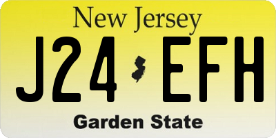 NJ license plate J24EFH