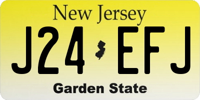 NJ license plate J24EFJ