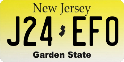 NJ license plate J24EFO