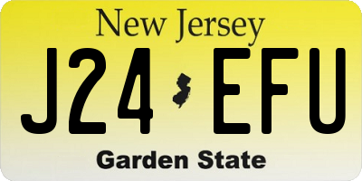 NJ license plate J24EFU