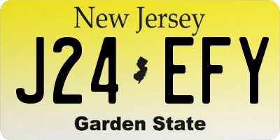 NJ license plate J24EFY