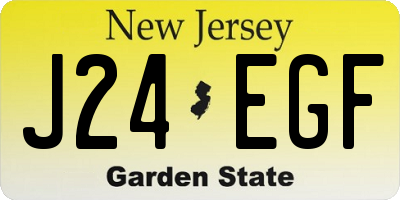 NJ license plate J24EGF