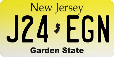 NJ license plate J24EGN