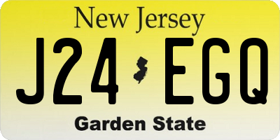 NJ license plate J24EGQ
