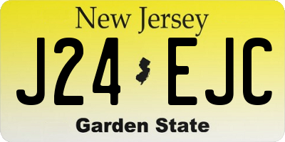 NJ license plate J24EJC