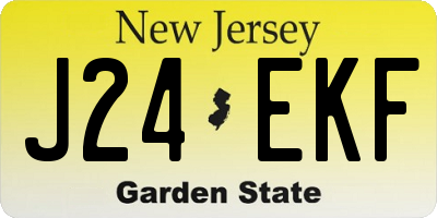 NJ license plate J24EKF