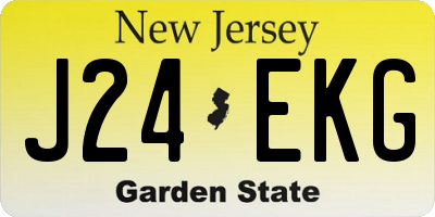 NJ license plate J24EKG