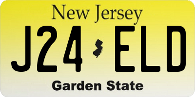 NJ license plate J24ELD