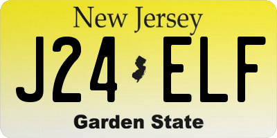 NJ license plate J24ELF