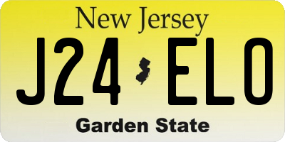 NJ license plate J24ELO